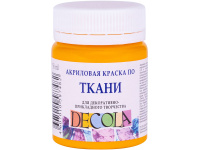 Краска акриловая по ткани 50мл желтая темная Декола 4128221