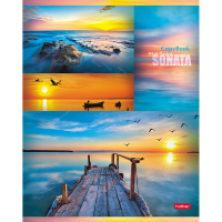 Тетрадь А5 96л клетка "Гаснет день в безбрежных небесах" на скобе 96Т5В1/046860