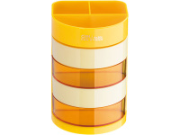 Подставка д/канц.принадлежностей d-8,5x12,7см 7 отделений, пластик, желтая E904