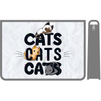 Папка д/труда А4 "Cats" 325х230х100мм на молнии сверху, 2 отделения с вкладышем, пластик ПТР-22