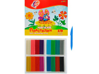 Пластилин 16 цветов 264гр. "Кроха" мягкий, со стеком, картон 28С 1646-08