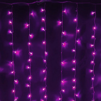 Эл/гирлянда Штора 240 диодов 2*2м 12 ниток, в каждой нитке 20 ламп, розовый H-0524