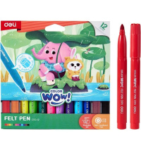 Фломастеры 12 цветов "Color wow" утолщенные смываемые картон EC170-12