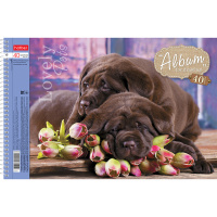 Альбом для рисования А4 40л "Любимцы" на спирали, перфорация на отрыв, 5 дизайнов 40А4Всп/004142