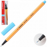 Ручка капиллярная "Stabilo point" 0,4мм неоновая голубая 88/031