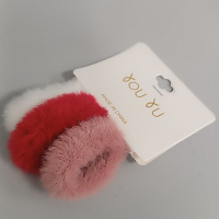 Резинка для волос 4см 3 шт. (белая, красная, розовая) пушистые 11896-24