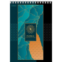 Блокнот А5 80л "Абстракция" клетка, на спирали, 3D фольга матовая ламинация, 2 дизайна 80Б5лофВ1гр