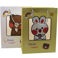 Пакет подарочный "Good luck" 25х33х12см с прозрачным окном 3 цвета 11450-24