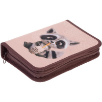 Пенал "Вот енот" 20х14х4см прямоугольный одностворчатый, 2 откидные планки, ткань 093858