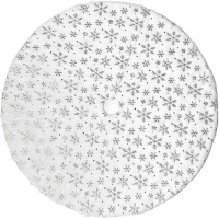 Коврик под ель 90см белый со снежинками Y10232-24