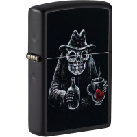 Зажигалка "Bar Skull Design" 38x13x57мм латунь/сталь, чёрная, матовая 49254/59774