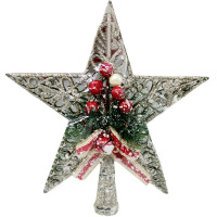 Верхушка на елку Звезда 21х20см золото пластик GF21121