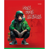 Тетрадь А5 48л клетка "Cool Animals" на скобе, пластиковая обложка, 5 дизайнов 089033