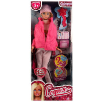 Кукла "София беременная" 29см в зимней одежде, с аксессуарами (подвижная) 66001B1-W5-S-BB