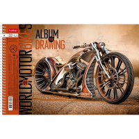 Альбом для рисования А4 32л "Мото" на спирали перфорация на отрыв, 5 дизайнов 074763