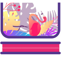 Пенал "Яркий фламинго" 13х20х3см прямоугольный, одностворчатый, Soft-touch ПО-401