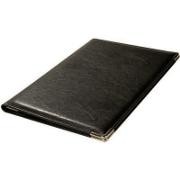 Папка адресная "Визит" 32х22х1,5см с отстрочкой, экокожа, черная 29