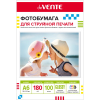 Фотобумага А6 100л 180г/м2 глянцевая односторонняя для струйной печати 2042903