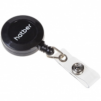 Держатель-рулетка для бейджа 70см черный, петелька, с клипом, в блистере NB_079248