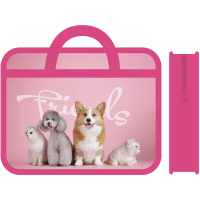 Папка с ручками 33x26х7,5см "Кошки и собаки" пластик ПМ-А4-25