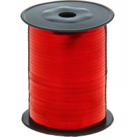 Лента упаковочная 0,5см х 1м, металлизированная, красная (250) GP/109729