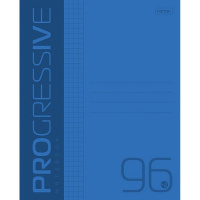 Тетрадь А5 96л клетка "Progressive. Синяя" на скобе, пластиковая обложка 96Т5В1/088806
