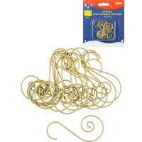 Набор металлических крючков 5х2,5см 20шт. для ёлочных украшений, золотистые НУ-6174