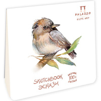 Планшет д/эскизов 15х15см 20л 200г/м2 100% хлопок "Птичка" слоновая кость ПЛ-4648
