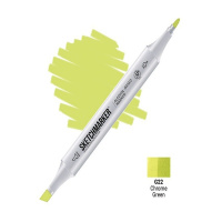 Маркер спиртовой двухсторонний "Sketchmarker" зеленый хром SM-G22