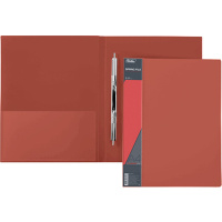 Папка с боковым пружинным скоросшивателем "Standard" А4 пластик 0,70мм с внут.карманом красная 03848