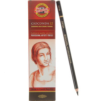Карандаш угольный "Gioconda negro" HB черный, круглый черный корпус, дерево 8815002001KS