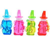 Мыльные пузыри "Животные" 14см, 2 отверстия, 4 цвета, со свистком PS2628