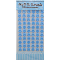 Наклейки Пуговицы Цветы 66шт 24*12*0,5см голубые Y4152-16