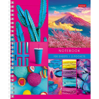 Тетрадь А5 100л "В мире грез" клетка на спирали обложка с карманом УФ-лак 100Ткм5В1гр_29737/080582