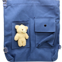 Сумка 37х30см 1 отделение, 2 кармана, текстиль, синяя BX23215