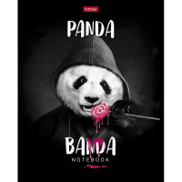 Тетрадь А5 48л клетка "Панда_банда" на скобе глянцевая ламинация 5 дизайнов 48Т5лВ1/077678