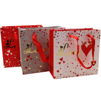 Пакет подарочный "Сердца" 14,5х15х6см 3 цвета 11512-24
