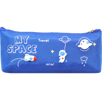 Пенал "Мой космос" 21х9х4см треугольный, 1 отделение, текстиль, с аппликацией, голубой BH2291