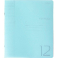 Тетрадь А5 12л косая линия "Бирюзовая" на скобе, пластиковая обложка 12Т5В6/086561