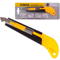 Нож канцелярский 18мм "Xinfa Goudao" с фиксатором лезвия, металл/пластик 1882/G-D03