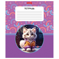 Тетрадь А5 18л клетка "Маленькие пушистики" на скобе 5 дизайнов 18Т5В1/086198