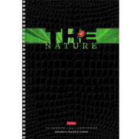 Тетрадь А4 96л клетка "Nature" на спирали, перфорация, тиснение CROCO 4 дизайна 072851
