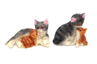 Сувенир "Кошка" 7,5см серо-рыжая полистоун 2 вида Y5540-17