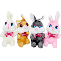 Брелок меховой "Заяц с бантом" 12см на присоске, 4 цвета 1222-26