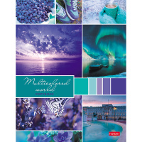 Тетрадь на кольцах А5 160л клетка "Разноцветный мир" 7БЦ глянцевая ламинация 160ТК5В1_18951/055501