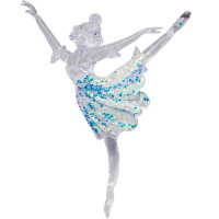 Ёлочное украшение "Балерина" 14,5х10см, акрил, прозрачное с блестками Y9852-24