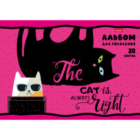 Альбом для рисования А4 20л "Сделано с любовью" на скобе 5 дизайнов 20А4В/062553