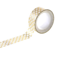 Клейкая лента бумажная 15мм х 3м с узорами, золото Y9260-19