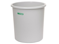 Корзина д/бумаг 18л круглая цельная, пластик, серая КР42