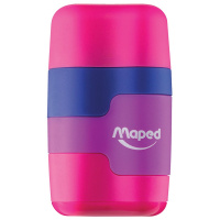 Точилка 2 отв. "Connect 2в1" с ластиком и контейнером, пластик, цвет ассорти 49221